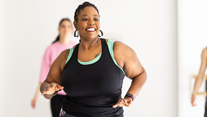 A woman working out or dancing A woman working out or dancing
